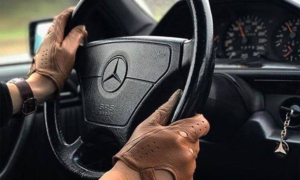 Some gloves for driving car