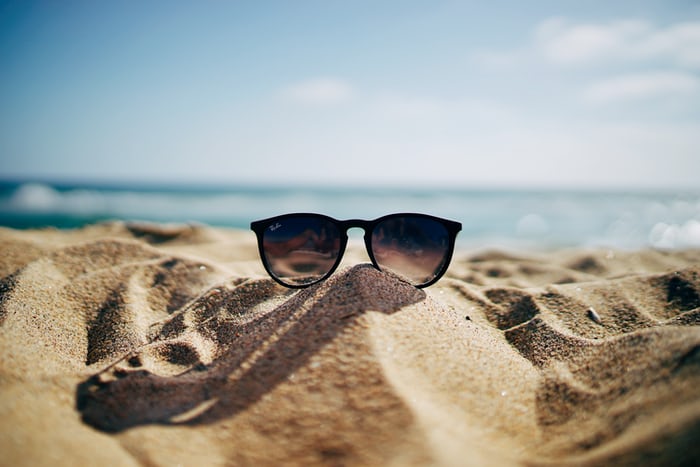 Smart glasses being worn