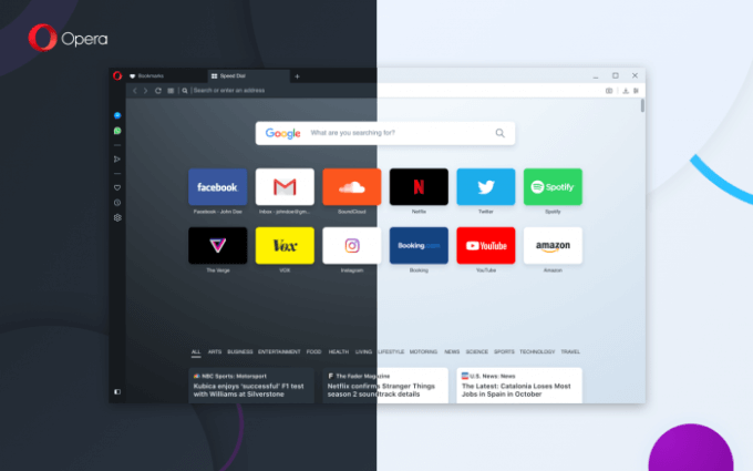 Opera browser for user dream job