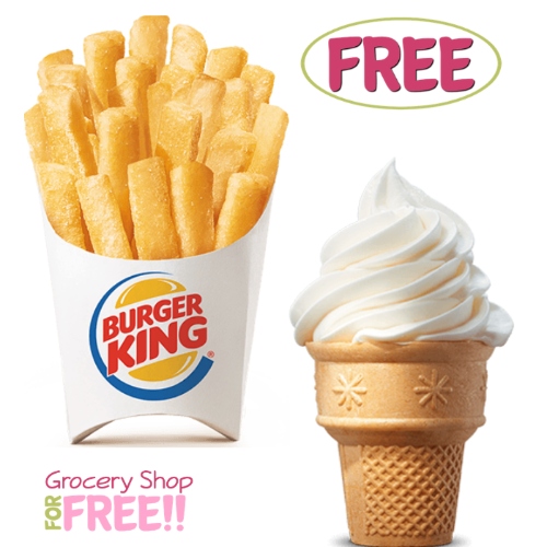 burger king, fries sundae