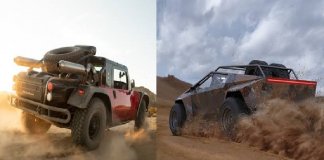 Elon musk races Baja 1000 with Cybertruck