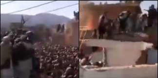 Hindu temple burned