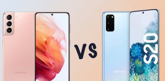 Samsung comaprison between s20 and s21