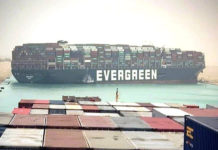 Suez Canal and Ship blocked