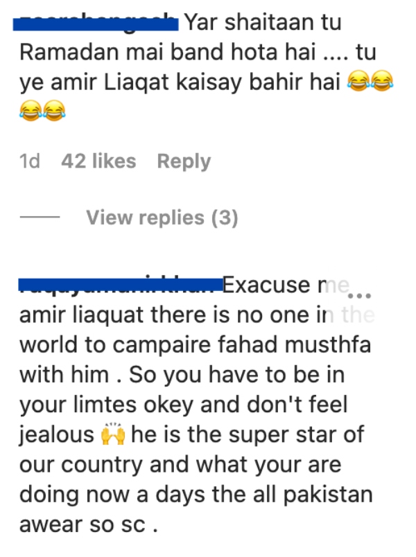 amir liaquat fahad mustafa