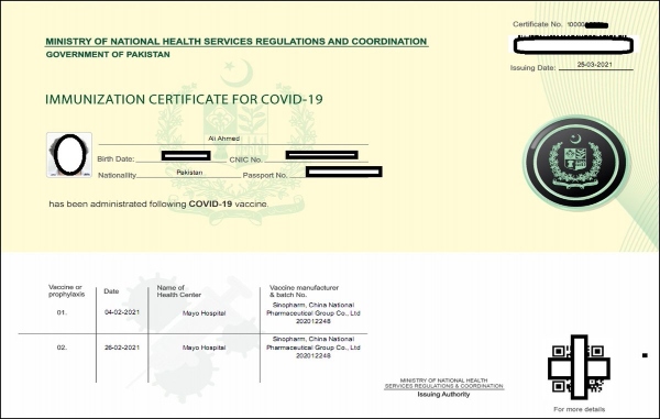 covid-19 vaccination certificates