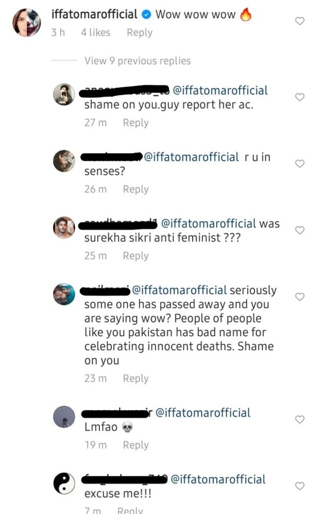 Iffat Omar's Insensitive Comment Over Bollywood Actress's Death Goes Viral