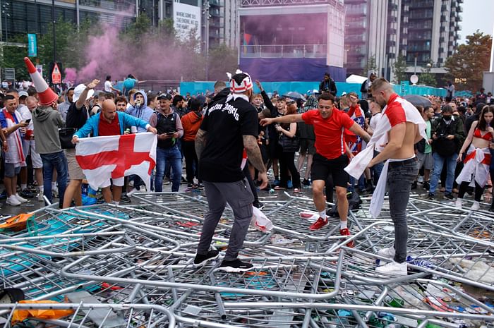 fans rioting after Euro 2020 final