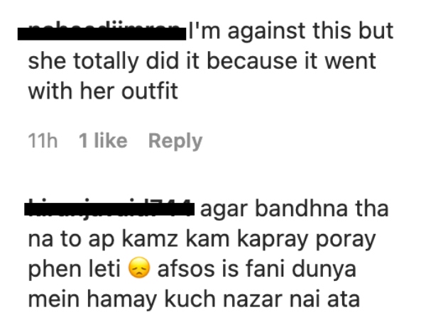 pakistanis angry aima baig wearing arm