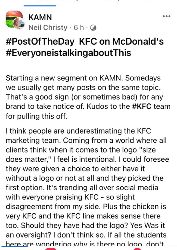 kfc boss move mcdonalds