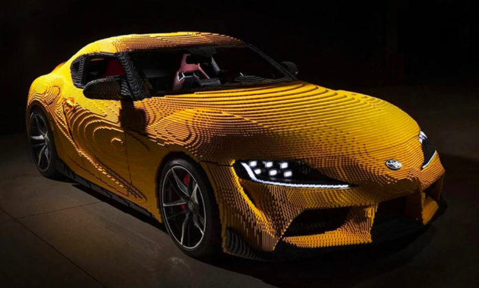 Toyota Supra and its lego life size model