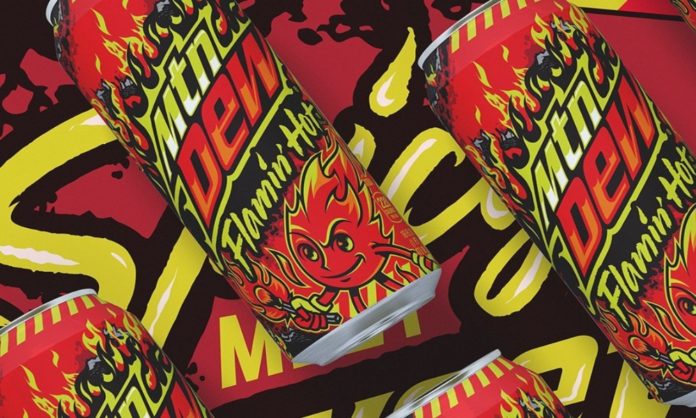 mountain dew flamin hot flavour drink