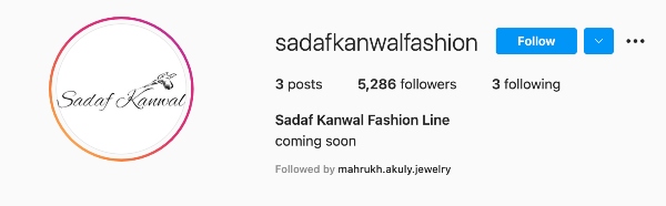 sadaf kanwal fashion brand namesake