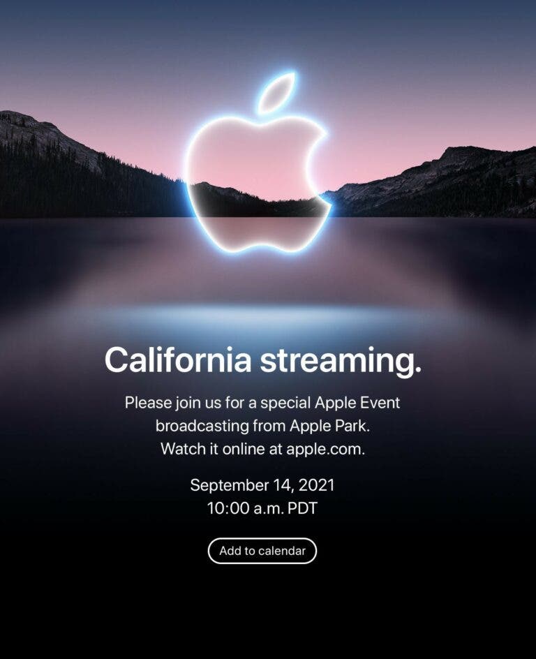 Apple upcoming launch event for iPhone 13