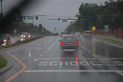 driving in weather with a distance