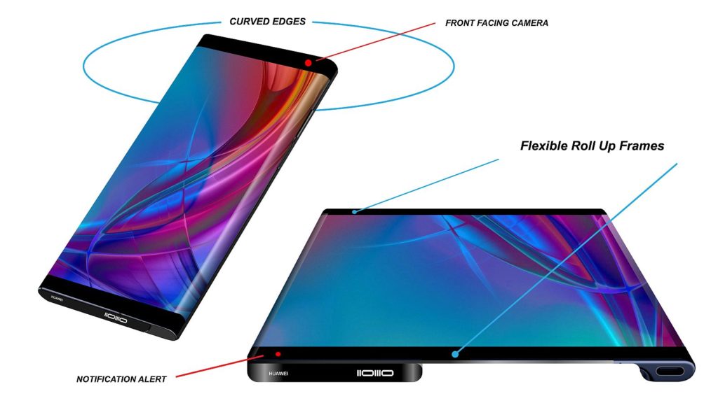 patent on new smartphone with rollable display