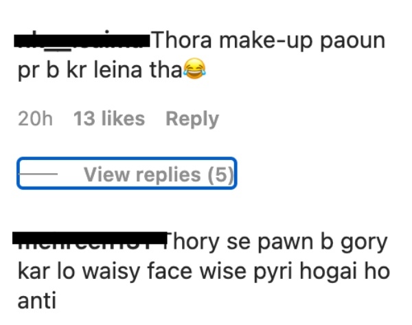 nida yasir trolls commenting feet