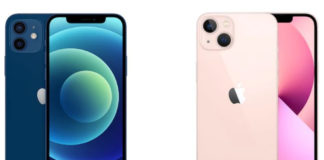 comparison between iPhone 12 and iPhone 13