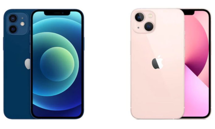 comparison between iPhone 12 and iPhone 13