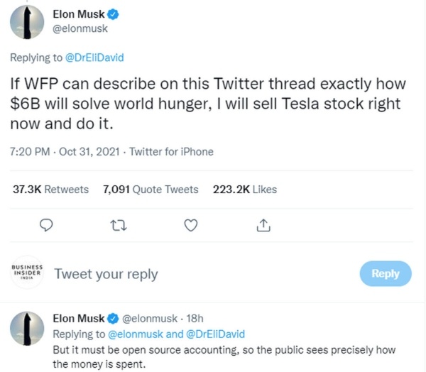 elon musk world hunger