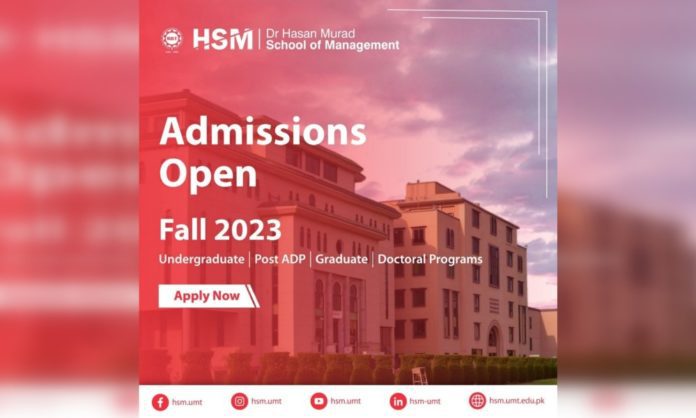 Admissions Open For Fall 2023 At Dr Hasan Murad School Of Management (Hsm) - University Of Management And Technology (Umt)
