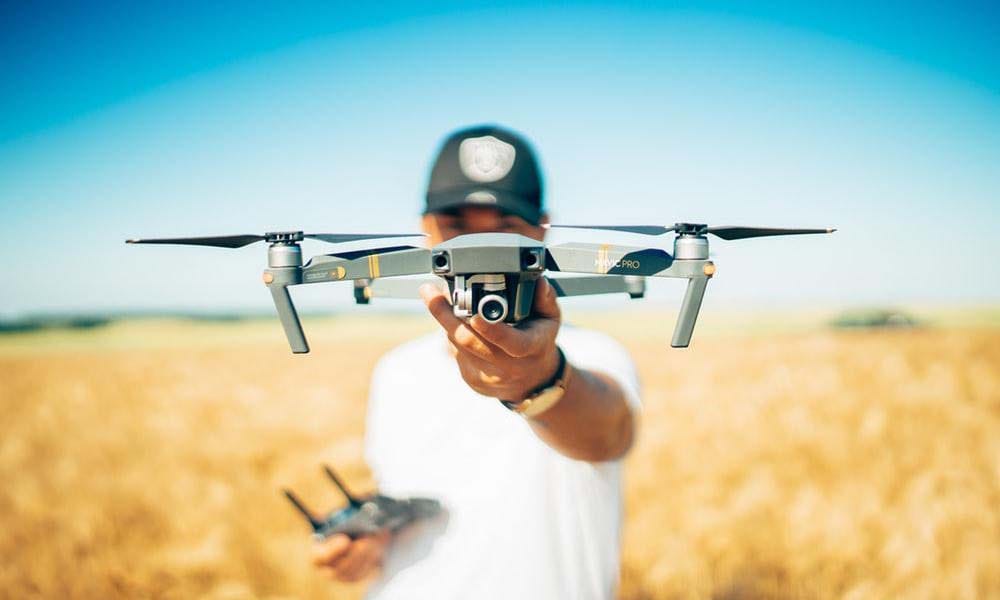 flying a drone and its shot