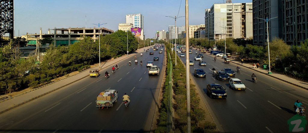 Driving in Karachi on good roads