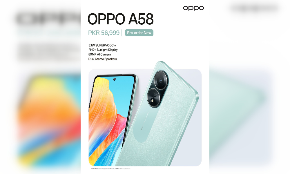 OPPO Unveils A58 Smartphone, Set to Redefine Mobile Experience in Pakistan