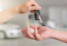 Handing over keys to car
