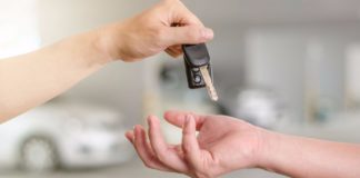 Handing over keys to car