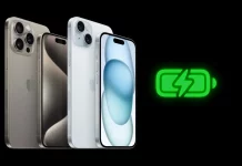 Iphone 15 with battery logo