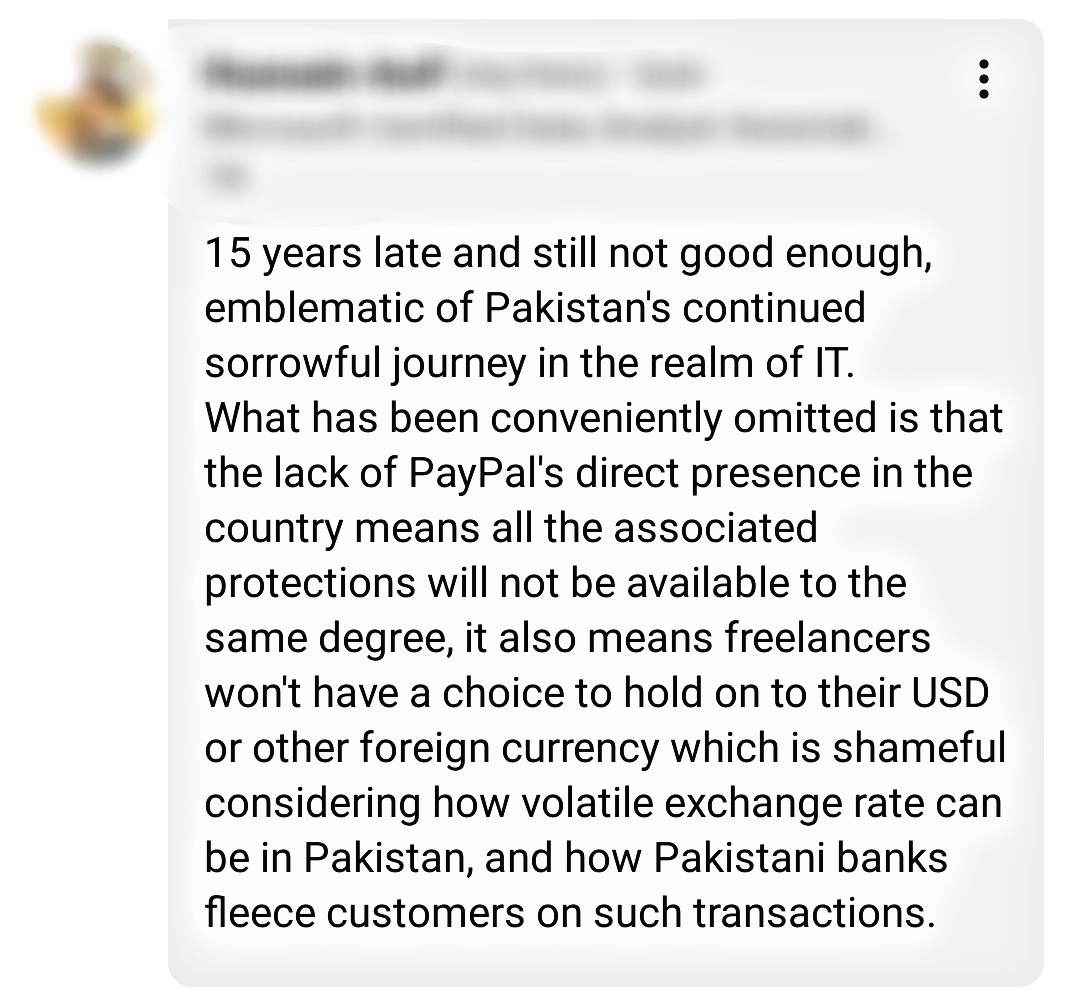 LinkedIn Post on Paypal