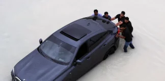 BMW under water