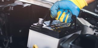 Car battery being stolen