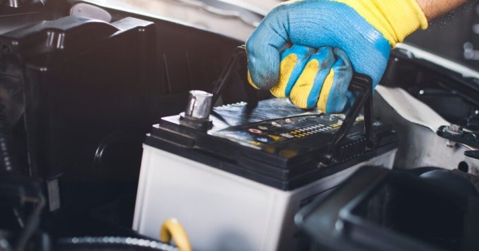 Car battery being stolen