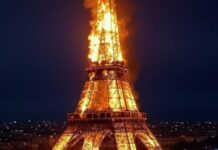 eiffel tower fire