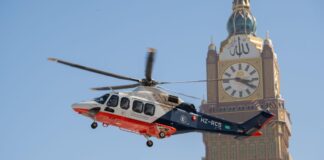 Makkah Air Ambulance Tests Landing on Grand Mosque's Helipad