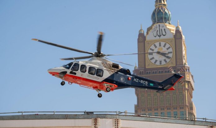 Makkah Air Ambulance Tests Landing on Grand Mosque's Helipad