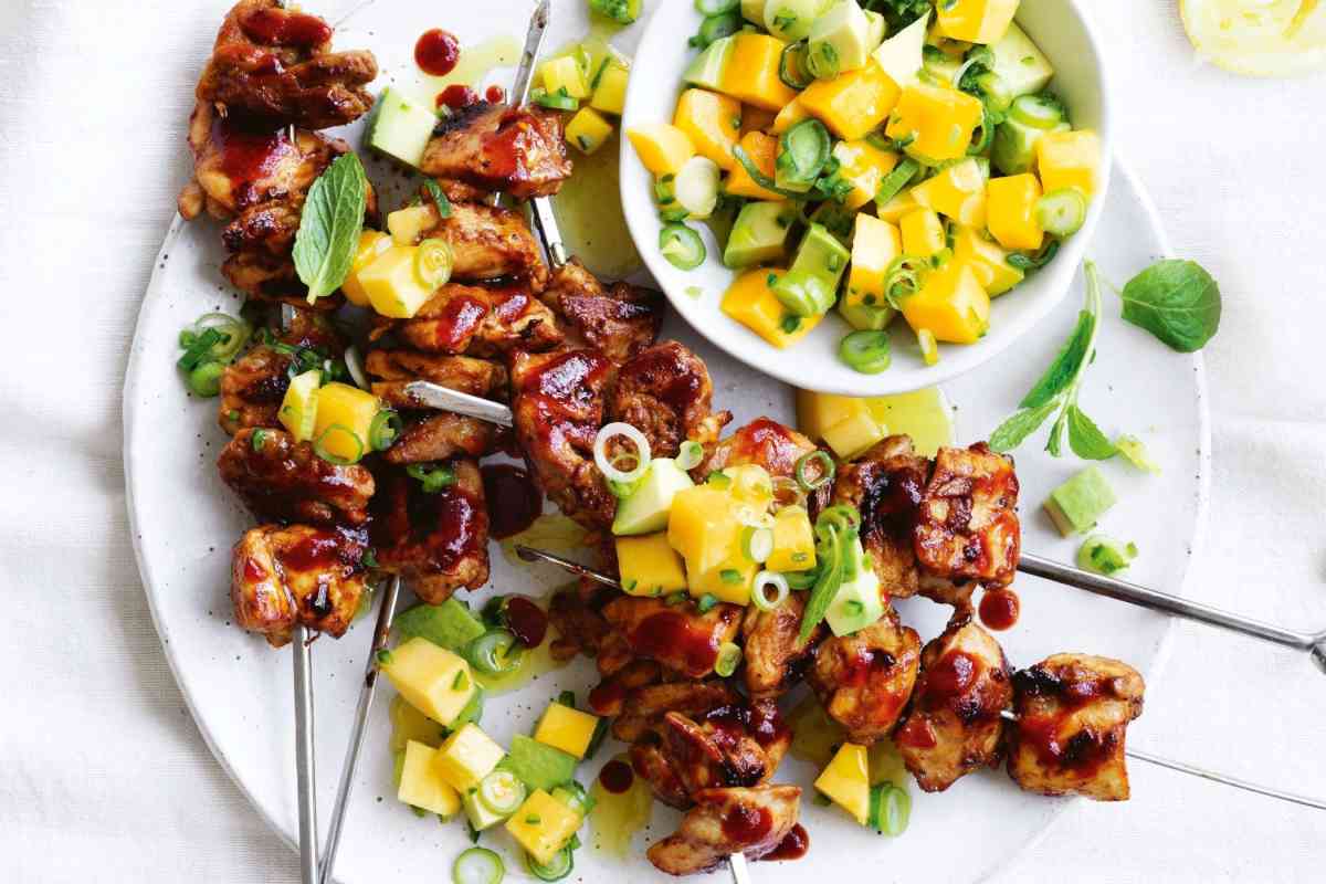 Spicy Mango Chicken Skewers