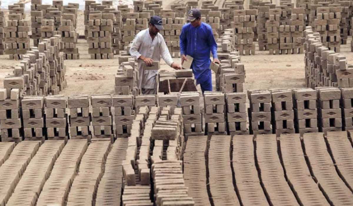 Labourers are busy in their work at brick kilns, as International Labour Day is celebrated on May 1 every year