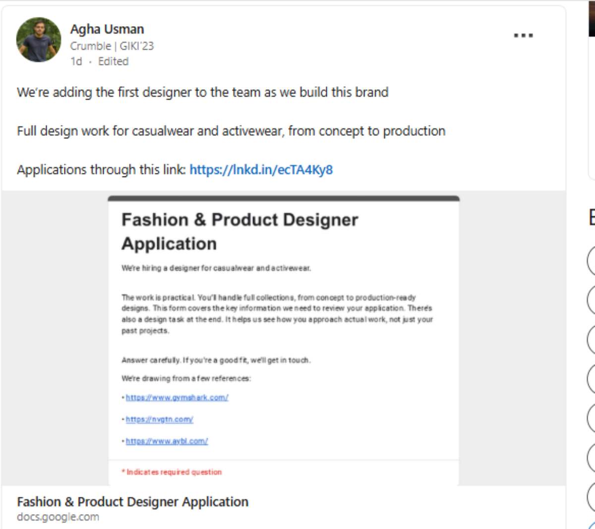 Crumble-founder-linkedin