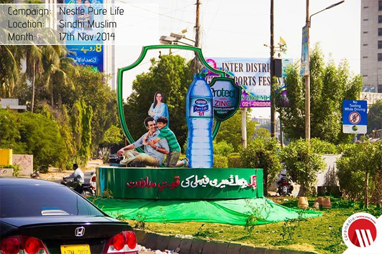 Nestle Pure Life OOH Execution at Sindhi Muslim Karachi Pakistan