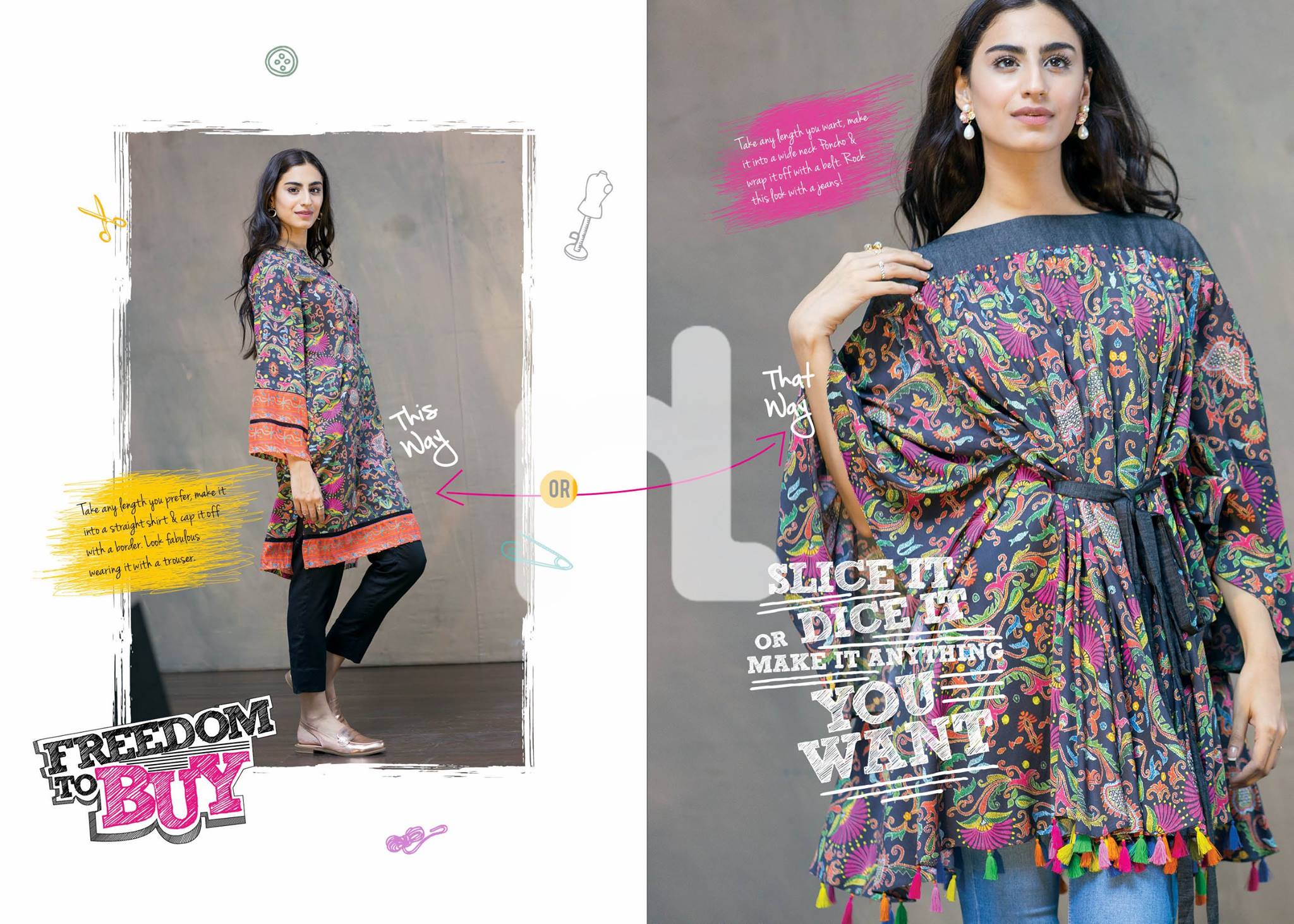 nishat linen short frocks