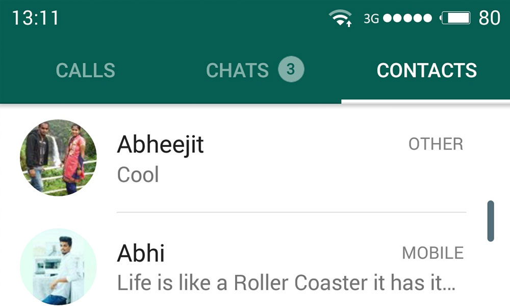 comment retrouver mes anciens contacts sur whatsapp