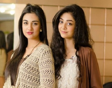 Pakistani actress Sarah Khan with sister Noor Khan