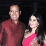 Minisha Lamba with her Husband at a Diwali Party