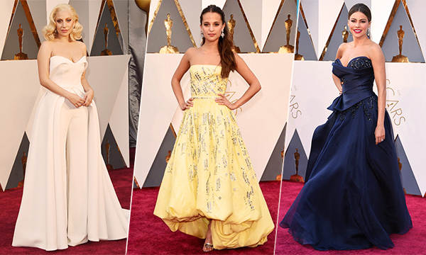 Sofia Vergara in Navy Blue Marchesa Dress at the 2016 Oscars