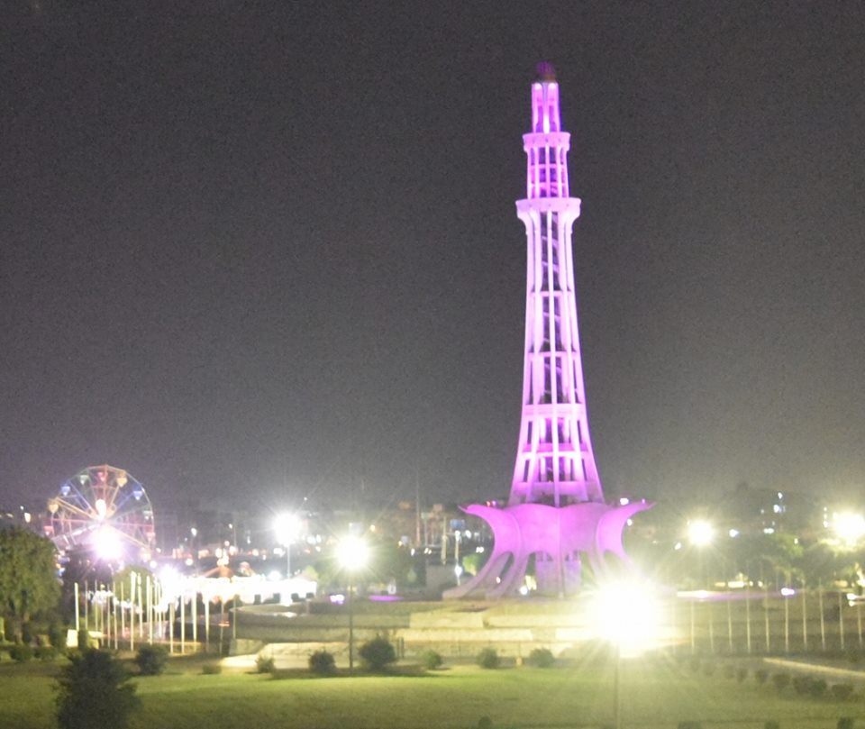 Arfa Tower turns pink for breast cancer awareness